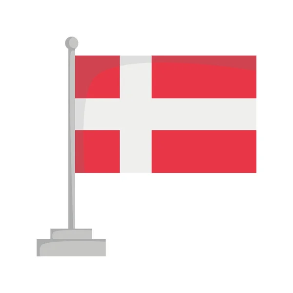 Bandiera nazionale della Danimarca Vector Illustration — Vettoriale Stock