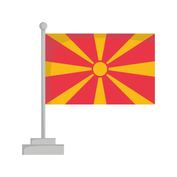 Bandera nacional de Macedonia Vector Illustration — Vector de stock
