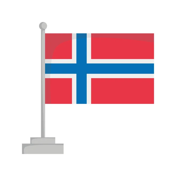 Bandera nacional de Noruega Vector Illustration — Vector de stock
