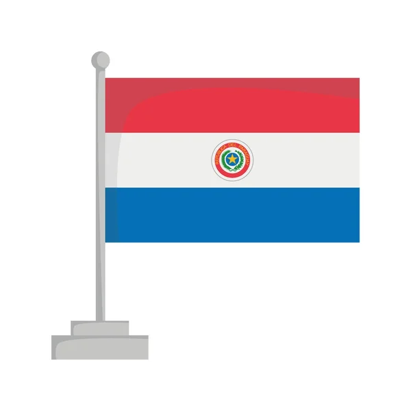 Bandeira nacional do Paraguai Vector Illustration — Vetor de Stock