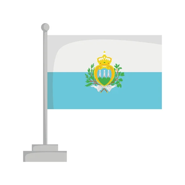 Nationale vlag van San Marino vectorillustratie — Stockvector