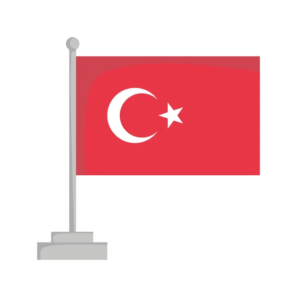 Flagga Turkiet vektorillustration — Stock vektor