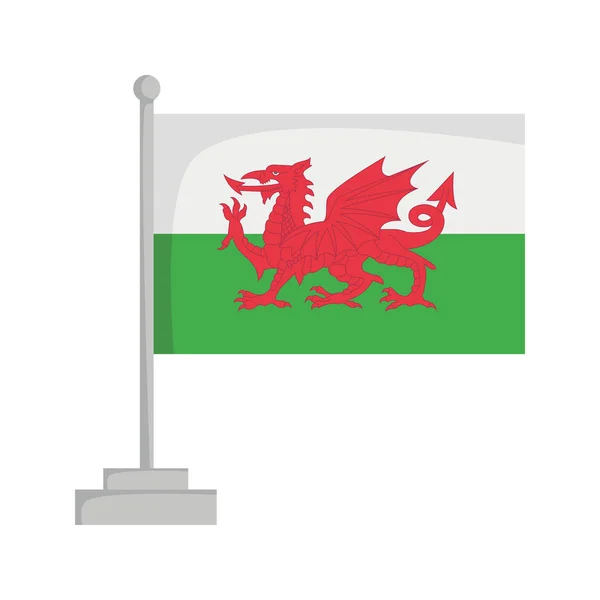 威尔士国旗矢量插图 — 图库矢量图片