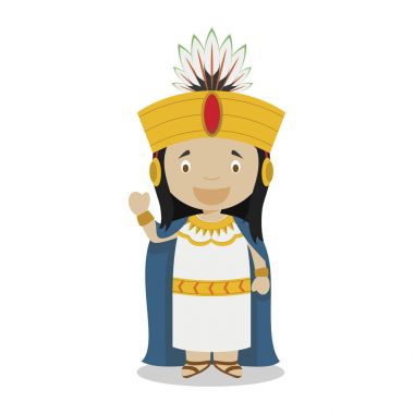 Atahualpa cartoon character. Vector Illustration. Kids History Collection. clipart