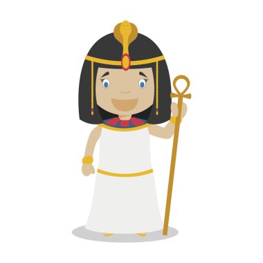 Cleopatra cartoon character. Vector Illustration. Kids History Collection. clipart