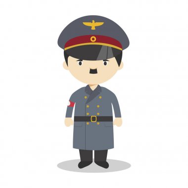 Adolf Hitler cartoon character. Vector Illustration. Kids History Collection. clipart