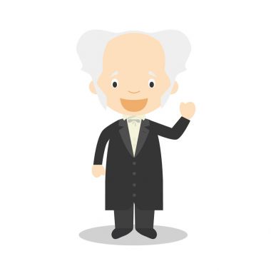 Arthur Schopenhauer cartoon character. Vector Illustration. Kids History Collection. clipart