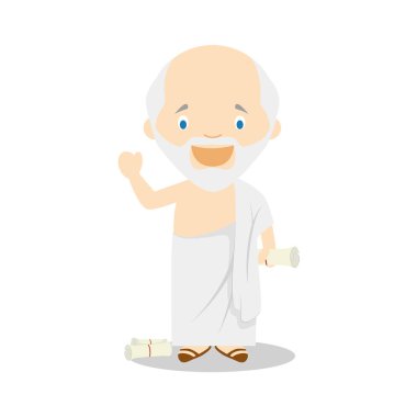 Socrates cartoon character. Vector Illustration. Kids History Collection. clipart