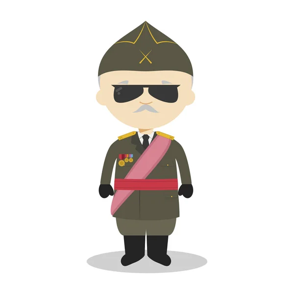 Francisco Franco stripfiguur. Vectorillustratie. Kinderen geschiedenis collectie. — Stockvector