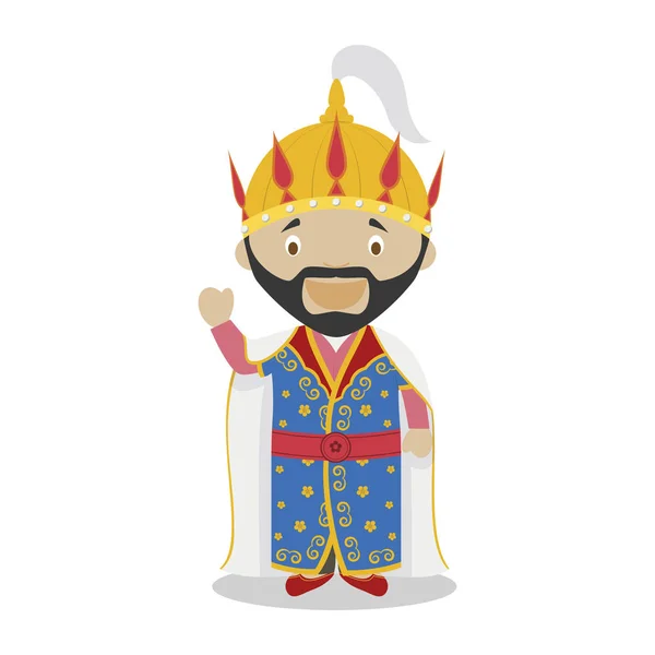 Tamerlane personaje de dibujos animados. Ilustración vectorial. Colección historia de los niños . — Vector de stock