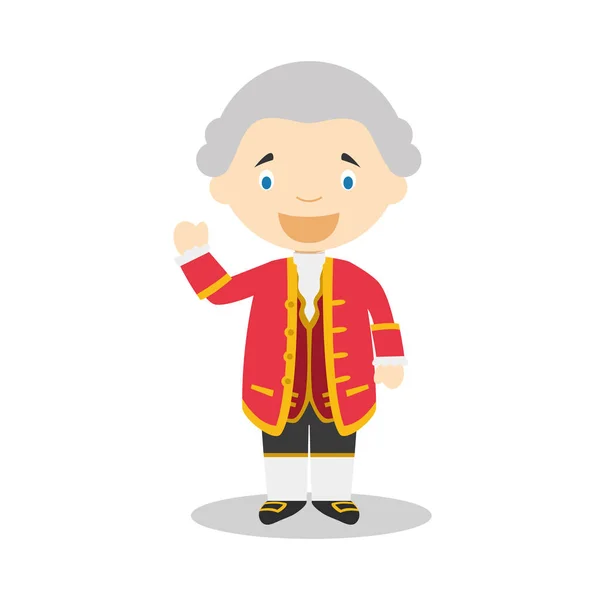 Personagem de desenho animado David Hume. Ilustração vetorial. Coleção de História Kids . — Vetor de Stock