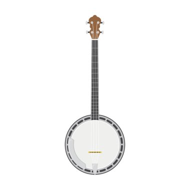 Beyaz arka plan üzerinde izole karikatür tarzı bir banjo vektör çizim
