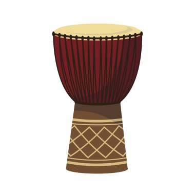 Beyaz arka plan üzerinde izole karikatür tarzı bir djembe vektör çizim