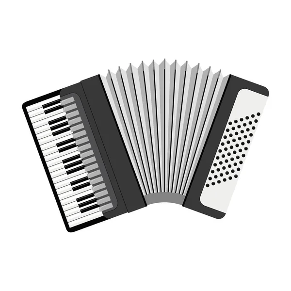 Vector illustration of an accordion in cartoon style isolated on white background — Stock Vector
