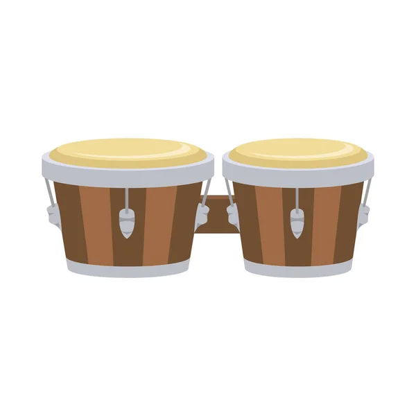 Ilustración vectorial de un tambor de bongo en estilo de dibujos animados aislado sobre fondo blanco — Vector de stock