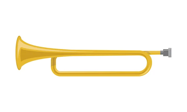 Ilustração vetorial de uma trombeta em estilo cartoon isolado sobre fundo branco — Vetor de Stock