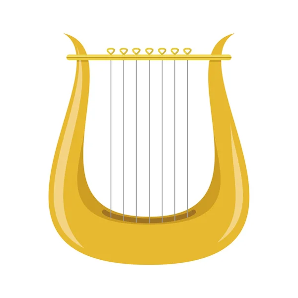 Vector illustration of a lyre in cartoon style isolated on white background — Stock Vector