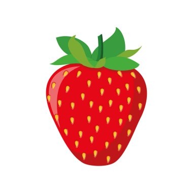 Çizgi film tarzında komik bir çileğin vektör çizimi.