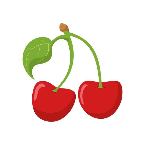 Vector Illustration Funny Pair Cherries Cartoon Style — Stock Vector