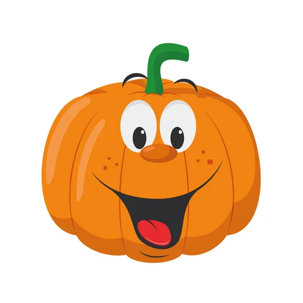 Colección Personajes Vegetales Ilustración Vectorial Una Calabaza Divertida Sonriente Estilo — Vector de stock