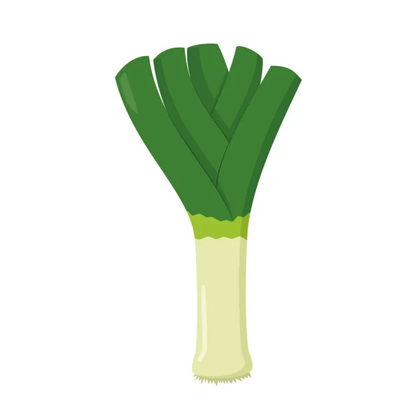 Vector Illustration Funny Leek Cartoon Style — Stock Vector