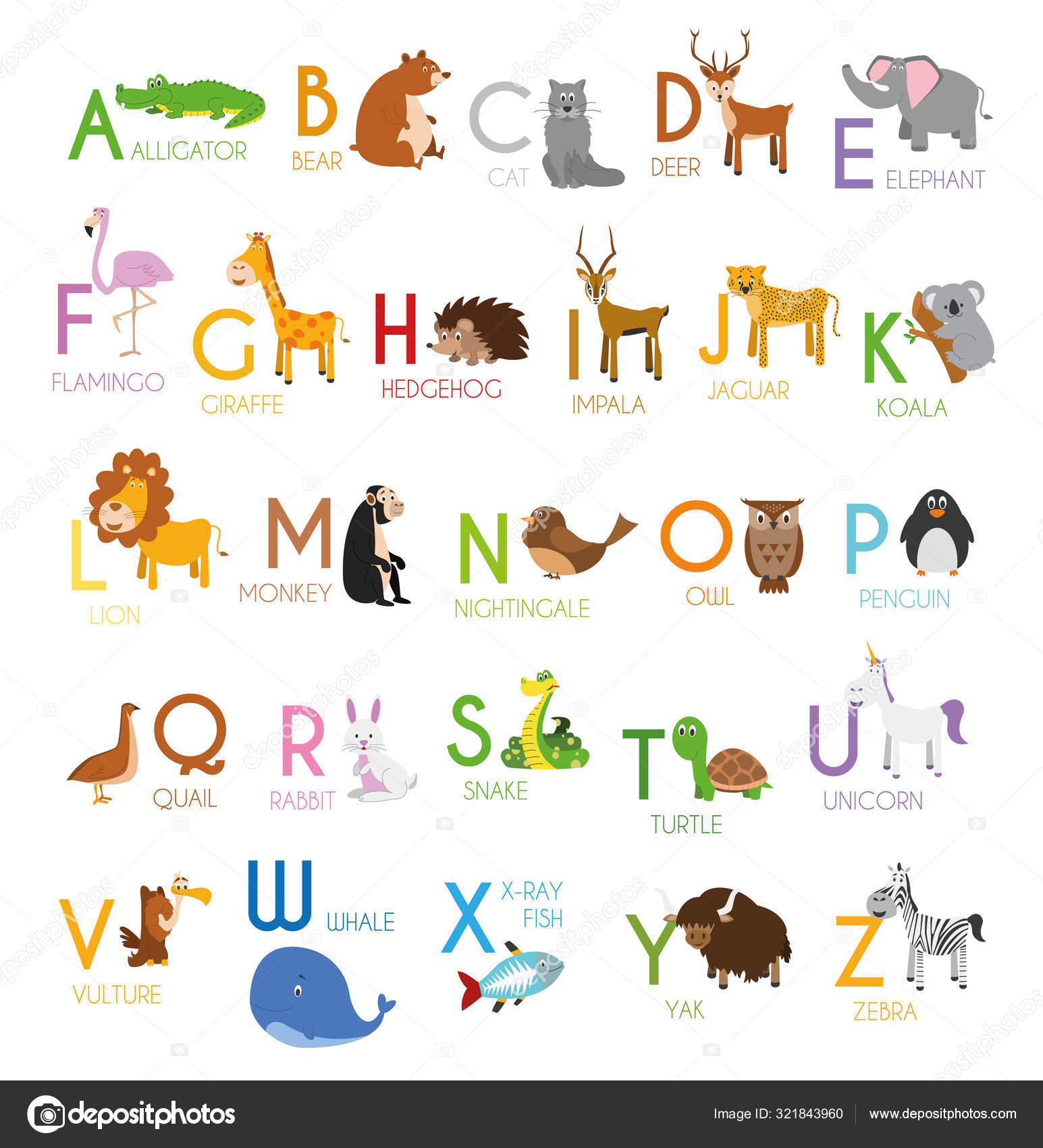 Cute Cartoon Zoo Illustrated Alphabet Funny Animals English Alphabet Learn Stock Vector Image by ©asantosg #321843960 Cute Cartoon Zoo Illustrated Alphabet Funny Animals English Alphabet Learn Stock Vector Image by ©asantosg #321843960