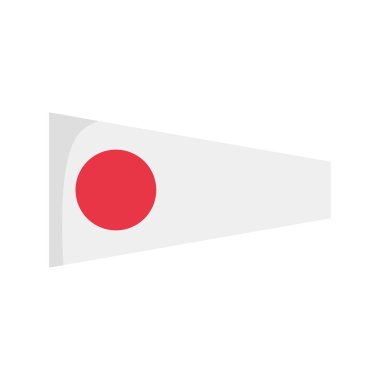 Beyaz arkaplan vektör illüstrasyonunda izole edilmiş bir numarayı temsil edecek deniz bayrağı