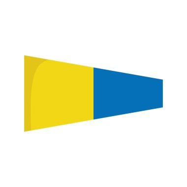 Beyaz arkaplan vektör illüstrasyonunda izole edilmiş beş numarayı temsil edecek deniz bayrağı