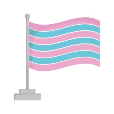 Transeksüel gurur bayrağı beyaz arkaplanda izole edilmiş Vektör İllüstrasyonu