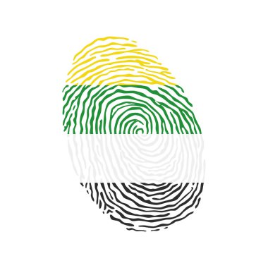 Fingerprint vector colored with the Skoliosexual pride flag isolated on white background Vector Illustration
