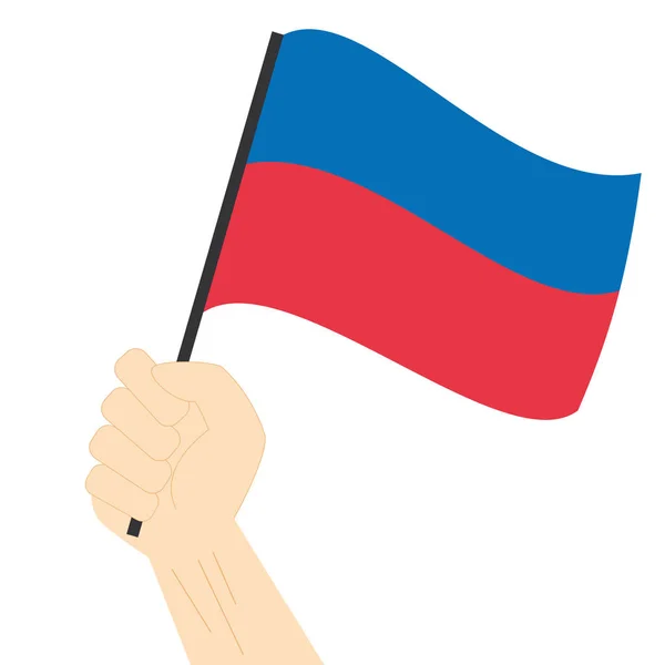 Hand Halten Und Die Maritime Flagge Hissen Den Buchstaben Vektorillustration — Stockvektor