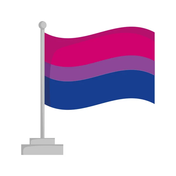 Bisexual Pride Flag Isolated White Background Vector Illustration — ストックベクタ