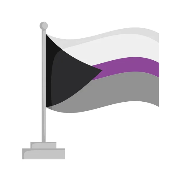 Beyaz Arka Plan Vektör Llüstrasyonunda Yarı Seksüel Gurur Bayrağı Izole — Stok Vektör