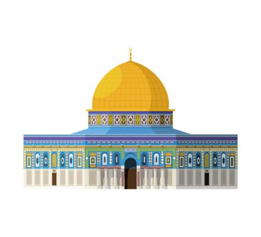 Dome of the Rock (Jerusalem). Isolated on white background vector illustration.