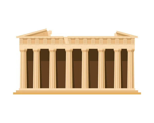 Partenone Atene Grecia Isolato Sfondo Bianco Illustrazione Vettoriale — Vettoriale Stock