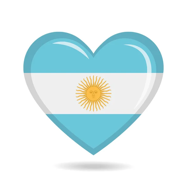 Argentina National Flagga Hjärtat Form Vektor Illustration — Stock vektor