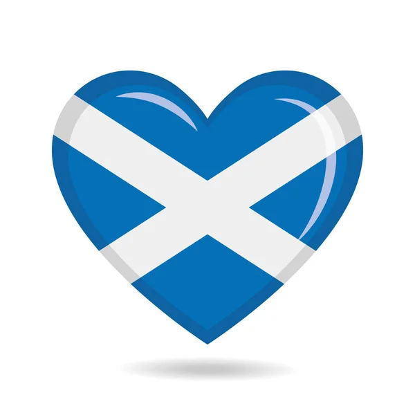 Skotská Národní Vlajka Tvaru Srdce Vektorové Ilustrace — Stockový vektor