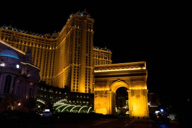 Las Vegas, ABD - 3 Ekim 2015 Las Vegas Bulvarı Alacakaranlık, Las Vegas, ABD