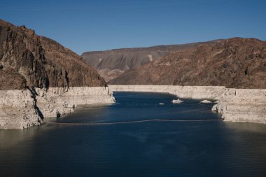 Nevada, ABD - 3 Ekim 2015: Yüksek Açı Görünüm Hoover Barajı, Nevada, ABD