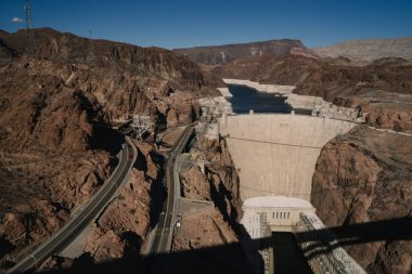 Nevada, ABD - 3 Ekim 2015: Yüksek Açı Görünüm Hoover Barajı, Nevada, ABD