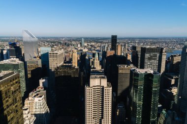 New York, ABD - 24 Eylül 2015: New York şehrinin Top of The Rock 'tan görüntüsü.