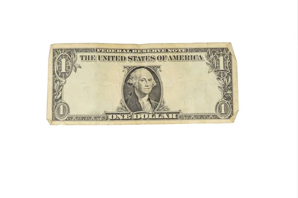 Jeden Dolar Bílém Pozadí — Stock fotografie