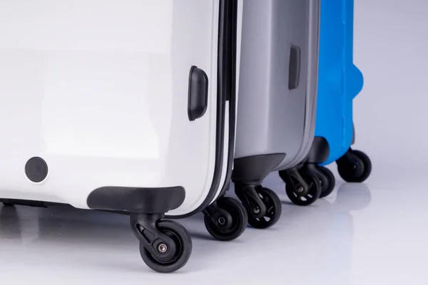 Suitcases Wheels Different Colors — Stock Photo, Image