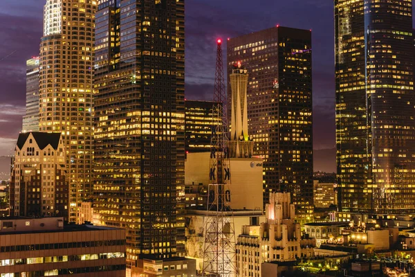 Los Angeles Usa September 2015 Downtown Los Angeles Skyline Night — 스톡 사진