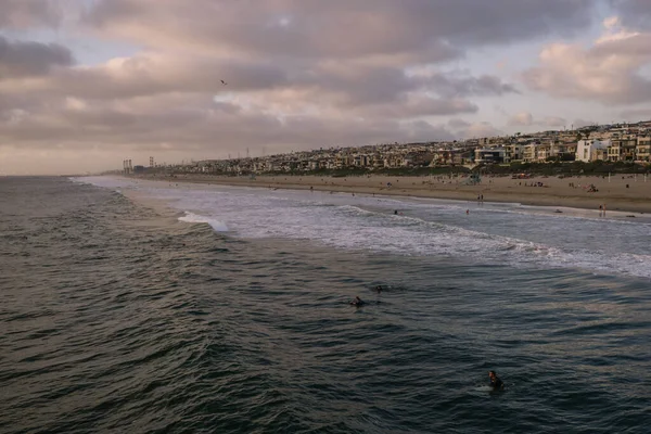 Los Angeles Usa Oktober 2015 Menschen Strand Von Manhattan Kalifornien — Stockfoto