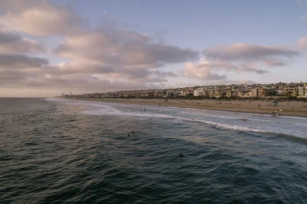Los Angeles Usa Oktober 2015 Menschen Strand Von Manhattan Kalifornien — Stockfoto