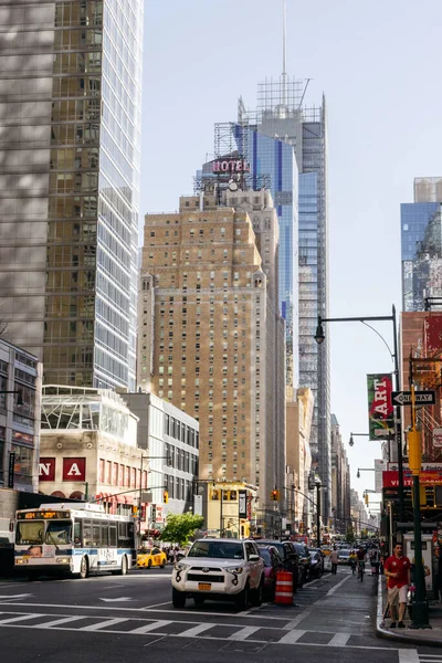 New York Usa September 2015 Människor Och Taxi Gatan New — Stockfoto