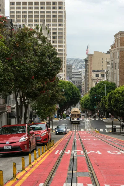 San Francisco Usa 2015 Október Kábelautó San Francisco Utcáin — Stock Fotó
