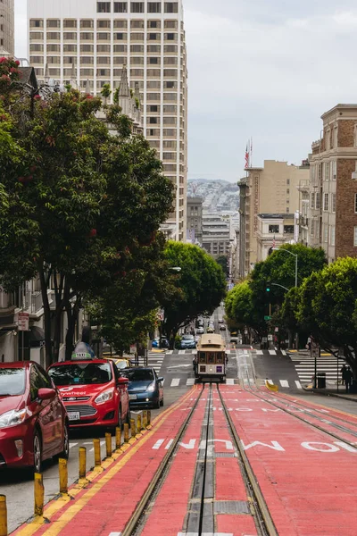 San Francisco Abd Ekim 2015 San Francisco Caddesindeki Kablolu Araba — Stok fotoğraf