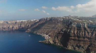Drone Video Santorini, Ana Liman Santorini Limanı, Yunanistan